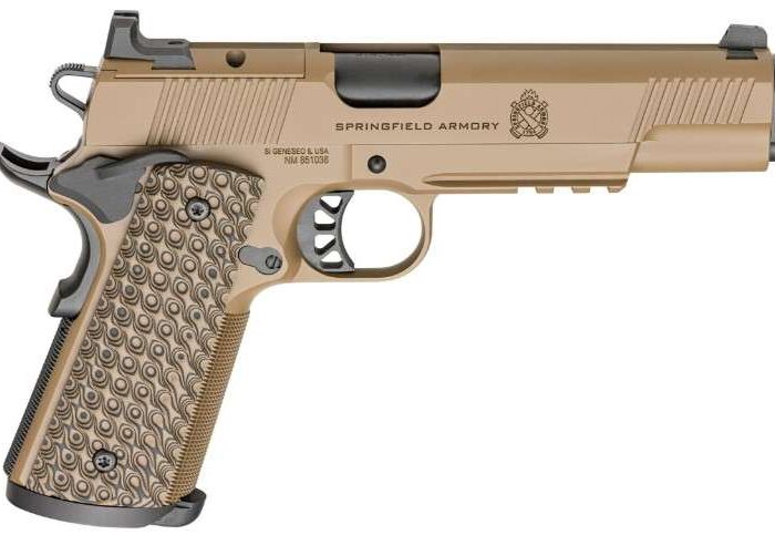 SPRINGFIELD ARMORY 1911 TRP AOS 9MM PISTOL 5" COYOTE CARRY CUT, RAIL 3-9RD MAGS