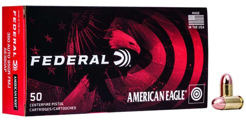FEDERAL 380 AUTO 95GR FMJ 50 RD/BX 20 BX/CS