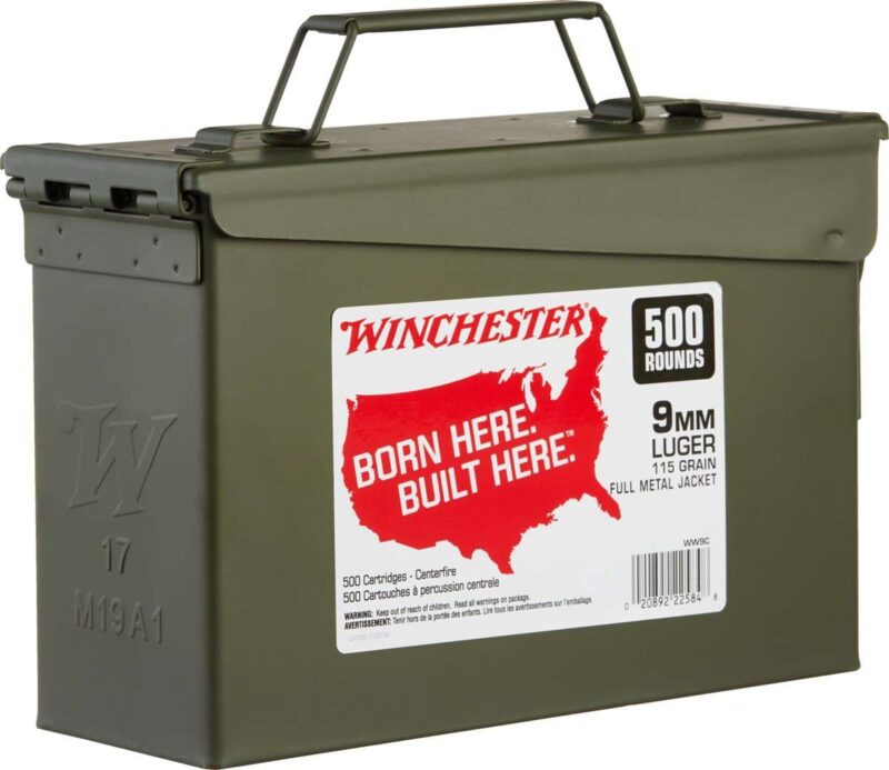WINCHESTER 9 MM USA BHBH 115 GR AMMO CAN 500 RD/BX 2 BX/CS - Image 4