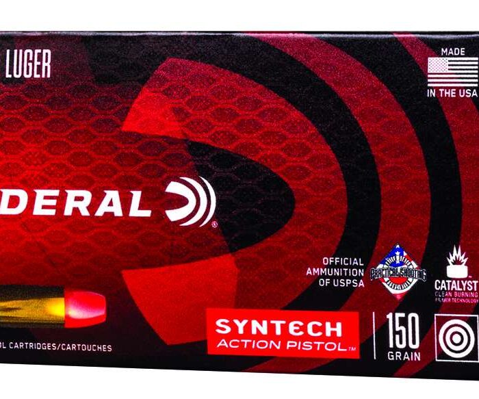 FEDERAL 9MM LUGER 150GR SYNTECH ACTION PISTOL TSJ FLAT NOSE 50 RD/BX 10 BX/CS