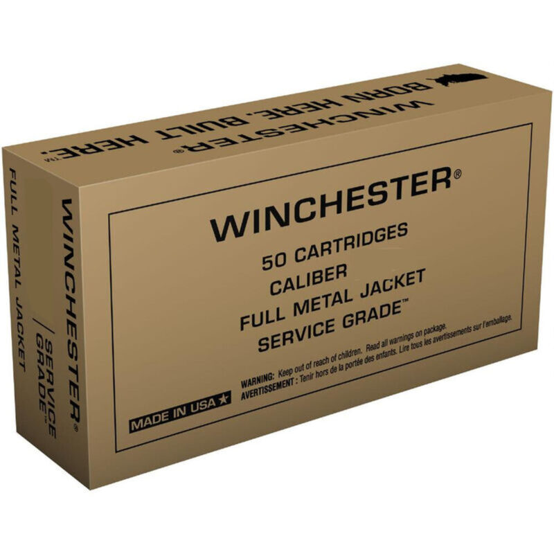 WINCHESTSER SERVICE GRADE 380 ACP 95GR FMJ 50RD BX 500RD CASE