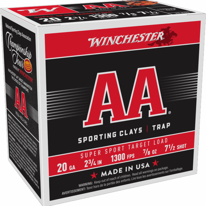 WINCHESTER AA SUPER SPORT 20G 2 3/4" 7.5SHT 7/8OZ 25/250RDS