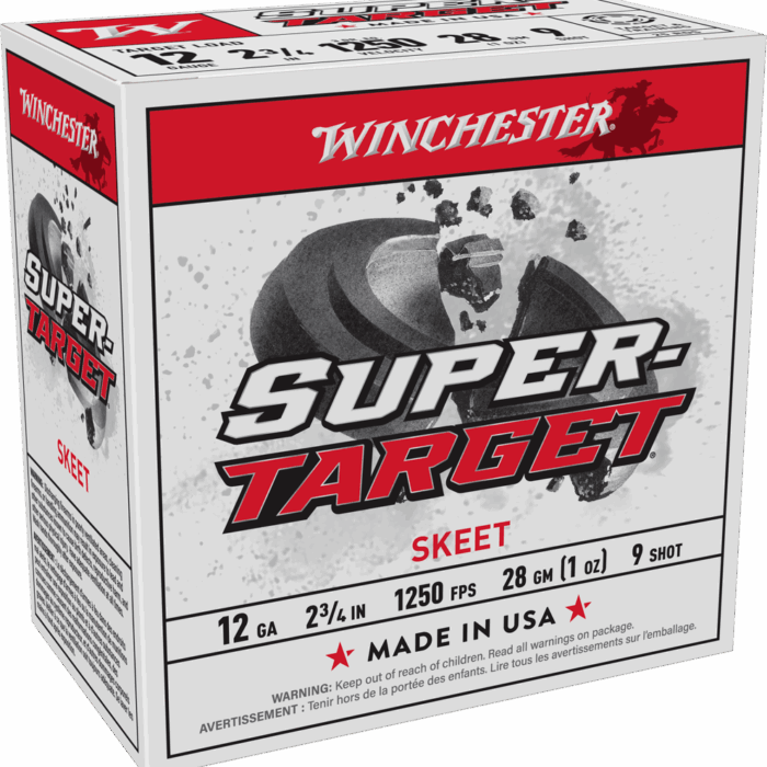 WINCHESTER SUPER TARGET 12GA 2-3/4" #9 1OZ 1250FPS 25RDS BX 250RD CASE