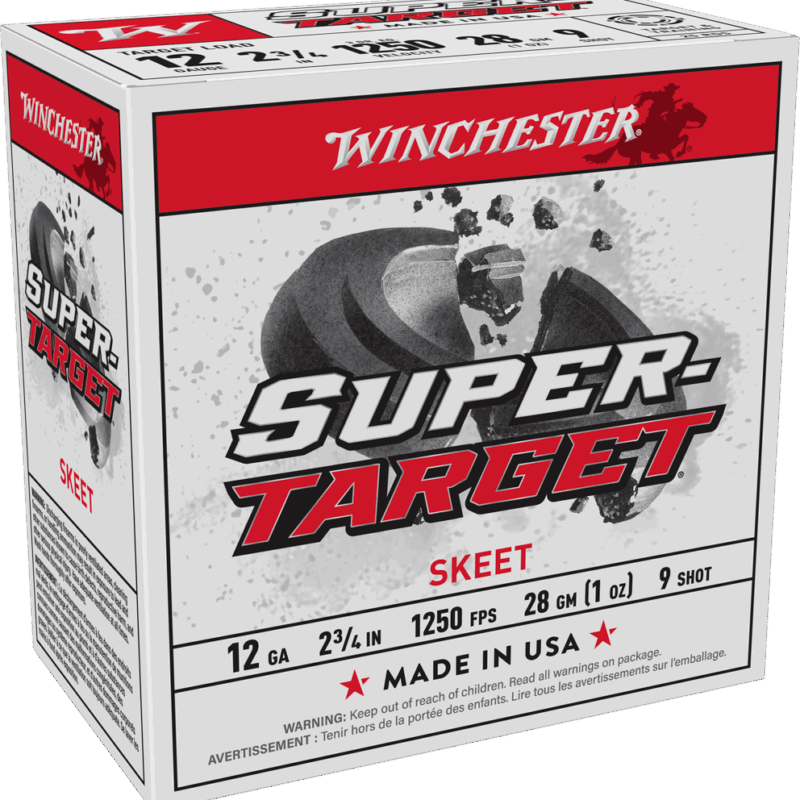 WINCHESTER SUPER TARGET 12GA 2-3/4" #9 1OZ 1250FPS 25RDS BX 250RD CASE