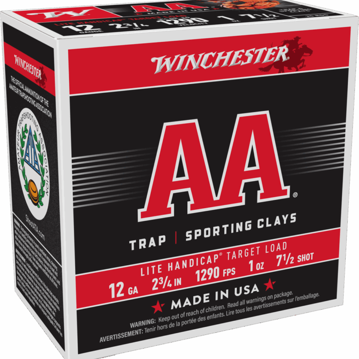 WINCHESTER 12G 2-3/4" #7.5 AA LT HNDICAP TRGT 1OZ 25RDS