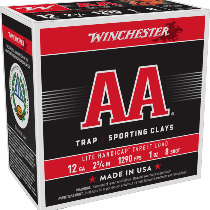 WINCHESTER 12G 2-3/4" #8 AA LTE HNDICAP TRGT 1OZ 25RDS