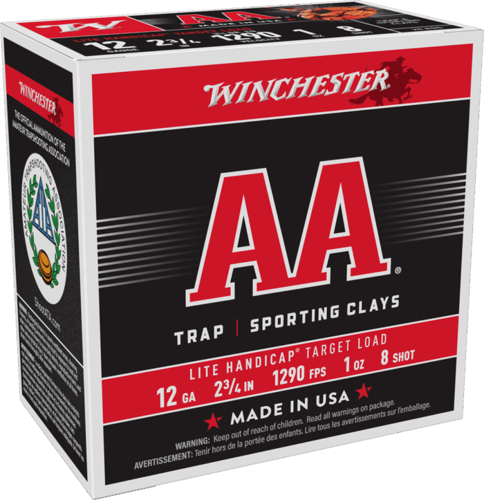 WINCHESTER 12G 2-3/4" #8 AA LTE HNDICAP TRGT 1OZ 25RDS