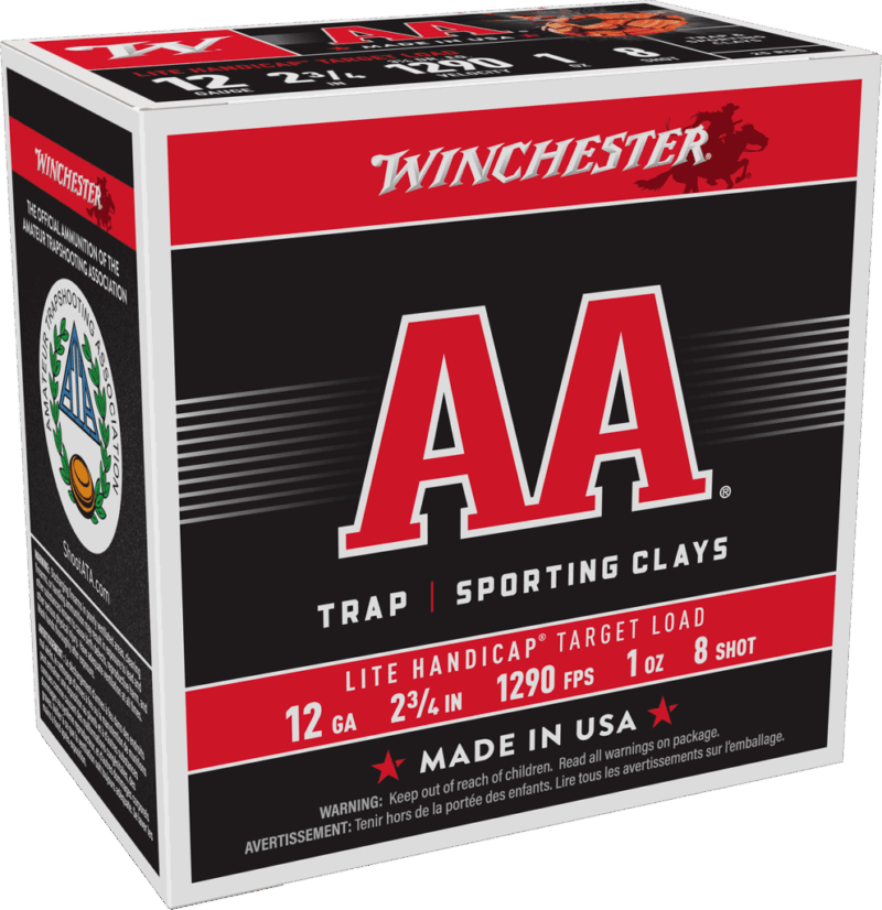 WINCHESTER 12G 2-3/4" #8 AA LTE HNDICAP TRGT 1OZ 25RDS