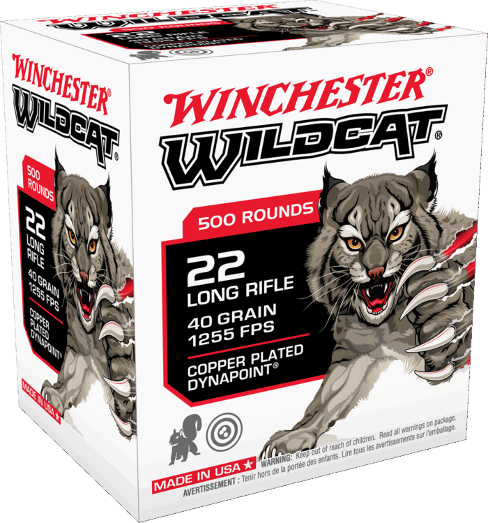 WINCHESTER 22 LR WILDCAT DYNAPOINT CP 40 GR 500 RD/BX 10 BX/CS