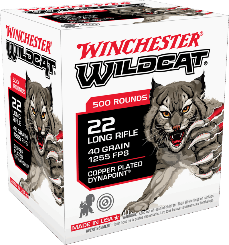 WINCHESTER 22 LR WILDCAT DYNAPOINT CP 40 GR 500 RD/BX 10 BX/CS