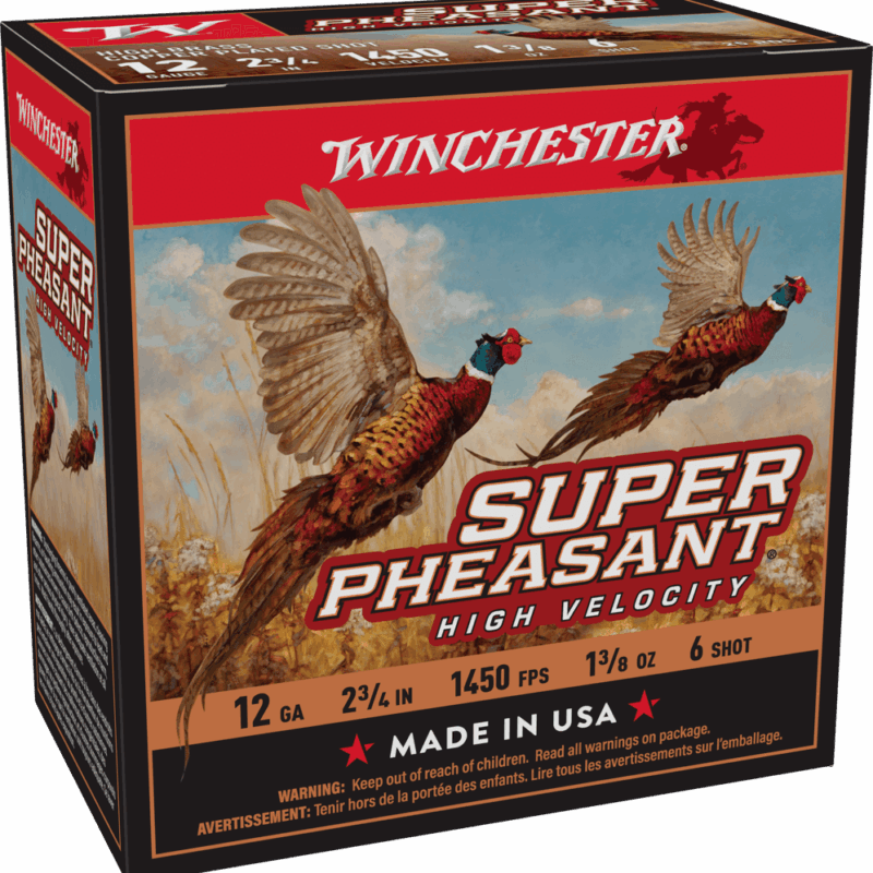 WINCHESTER 12 GA 2-3/4" #6 SUPER PHEASANT HV HB 1-3/8 OZ 25 RD/BX 10 BX/CS