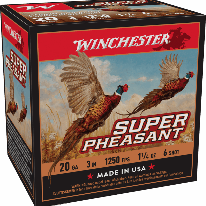 WINCHESTER 20 GA 3" #6 SUPER PHEASANT MAGNUM HB 1-1/4 OZ 25 RD/BX 10 BX/CS