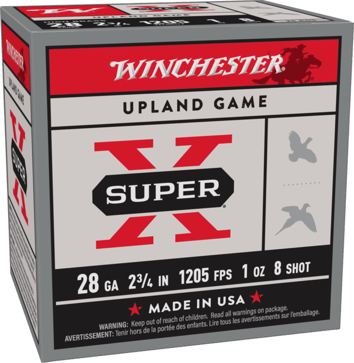 WINCHESTER 28 GA 2-3/4" #8 SUPER-X UPLAND HB 1 OZ 25 RD/BX 10 BX/CS