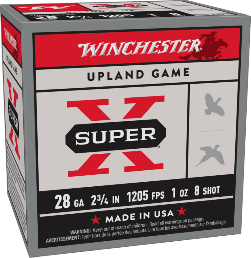 WINCHESTER 28 GA 2-3/4" #8 SUPER-X UPLAND HB 1 OZ 25 RD/BX 10 BX/CS