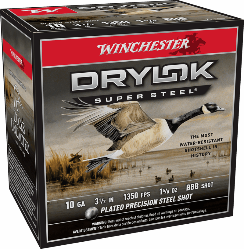 WINCHESTER 10 GA 3-1/2" BBB DRYLOK STEEL MAGNUM 1-5/8 OZ 25 RD/BX 10 BX/CS