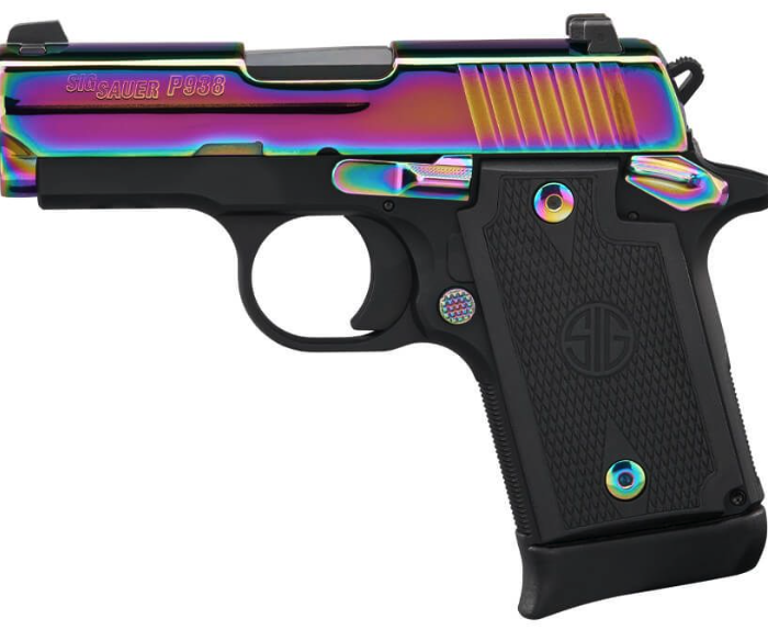 SIG SAUER P938 RAINBOW 9MM PISTOL 3" RAINBOW TITANIUM, G10, 1-7RD MAGAZINE