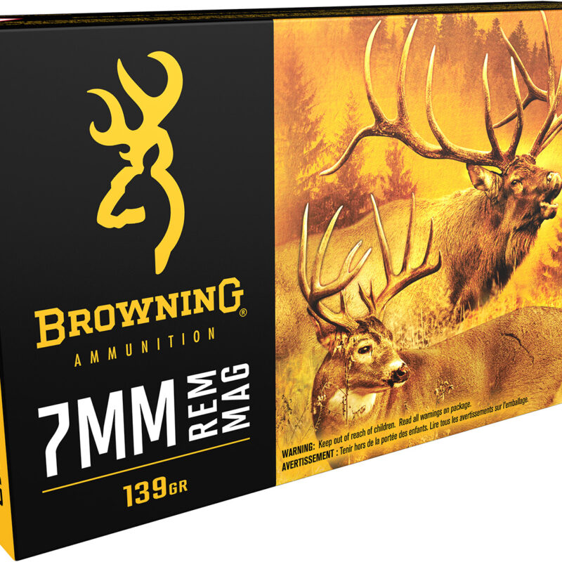 Browning Ammo B192400071 BXS Copper Expansion 7mmRem Mag 139gr Lead Free Solid Expansion Polymer Tip 20 Per Box/10 Case