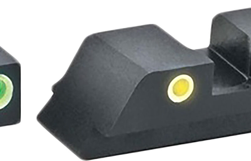 AmeriGlo GL5115 Classic Tritium Sight Set for Glock  Green Tritium White Outline Front Sight-Yellow Tritium White Outline Rear Sight
