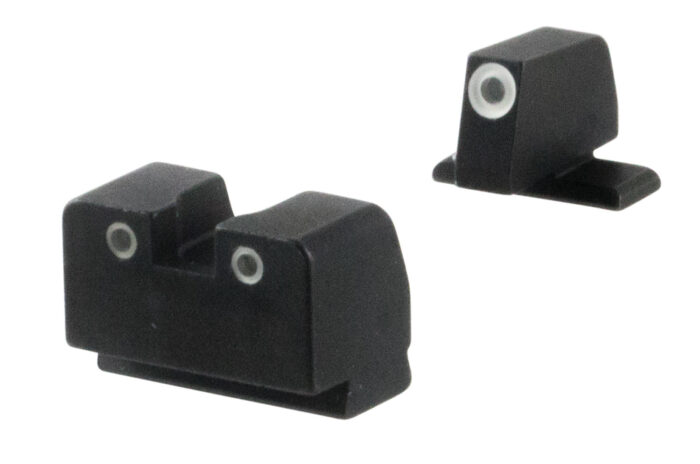 AmeriGlo SG181 Optic Compatible Sight for Sig Sauer  Tall Suppressor Green Tritium White Outline Front Sight-Green Tritium White Outline Rear Sight