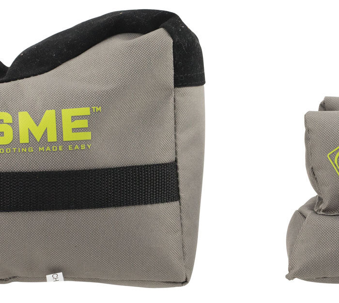 SME SMEGRF Front & Rear Gun Rest  Inert Poly Bead Filled Shooting Bags, Suede Leather Topper, Non-Slip Bottom, 600D Polyester