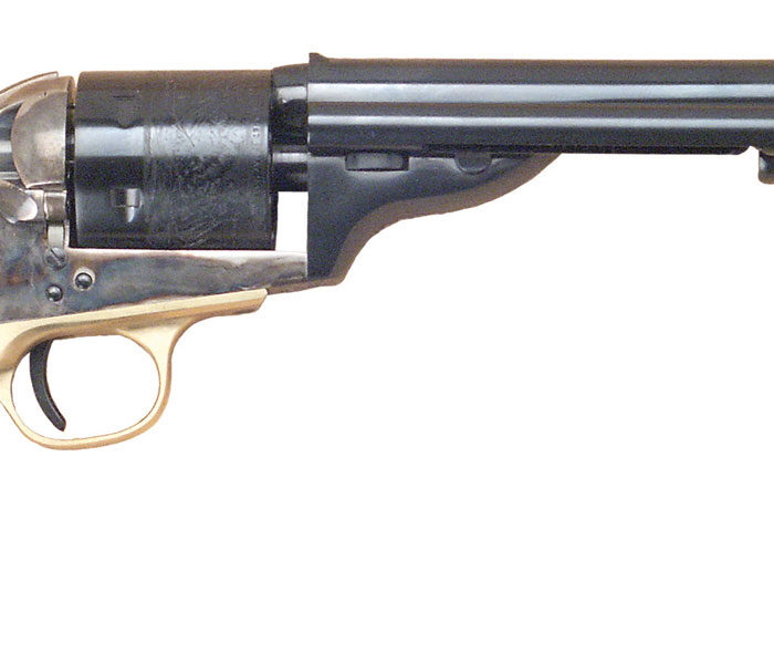 Cimarron CA914 1872 Open Top Navy 38 Long Colt 38 Special 6 Shot 7.50" Blued Steel Barrel, Blued Cylinder, Color Case Hardened Steel Frame, Walnut Grip, Exposed Hammer