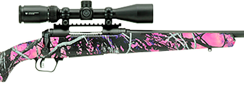 Savage Arms 57338 110 Apex Hunter XP 7mm-08 Rem 4+1 20", Matte Black Metal, Muddy Girl Synthetic Stock, Vortex Crossfire II 3-9x40mm Scope