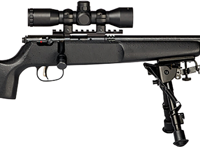 Savage Arms 13824 Rascal Target XP Youth 22 LR 1rd 16.12" Barrel, Matte Blued Metal Finish, Matte Black Synthetic Stock Includes 4x32mm Scope & Bipod