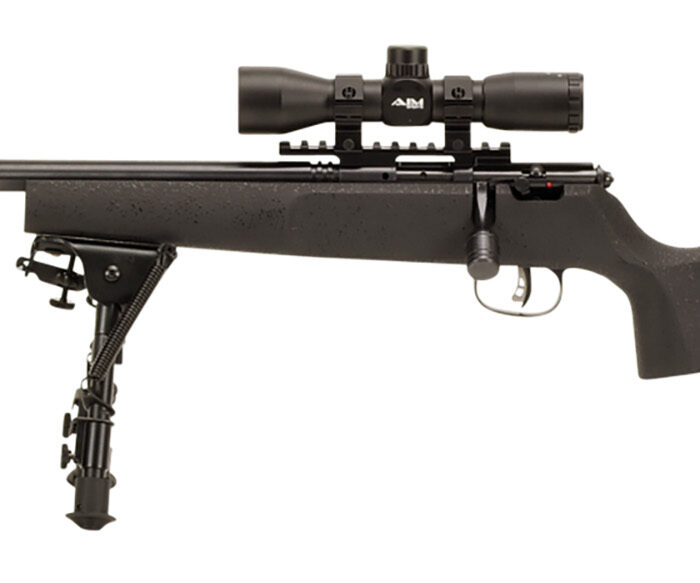 Savage Arms 13836 Rascal Target XP Youth 22 LR 1rd 16.12" Barrel, Matte Blued Metal Finish, Matte Black Synthetic Stock, Includes 4x32mm Scope & Bipod, Left Hand
