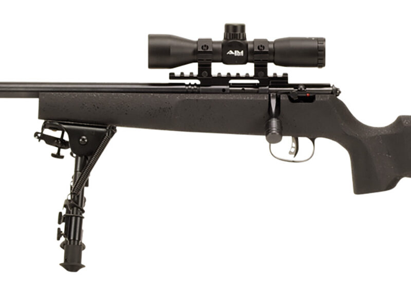 Savage Arms 13836 Rascal Target XP Youth 22 LR 1rd 16.12" Barrel, Matte Blued Metal Finish, Matte Black Synthetic Stock, Includes 4x32mm Scope & Bipod, Left Hand