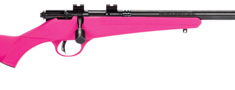 Savage Arms 13835 Rascal FLV-SR Youth 22 LR 1rd 16.12" Matte Blued Heavy Barrel, Matte Blued Carbon Steel Receiver, Pink Synthetic Stock, Right Hand
