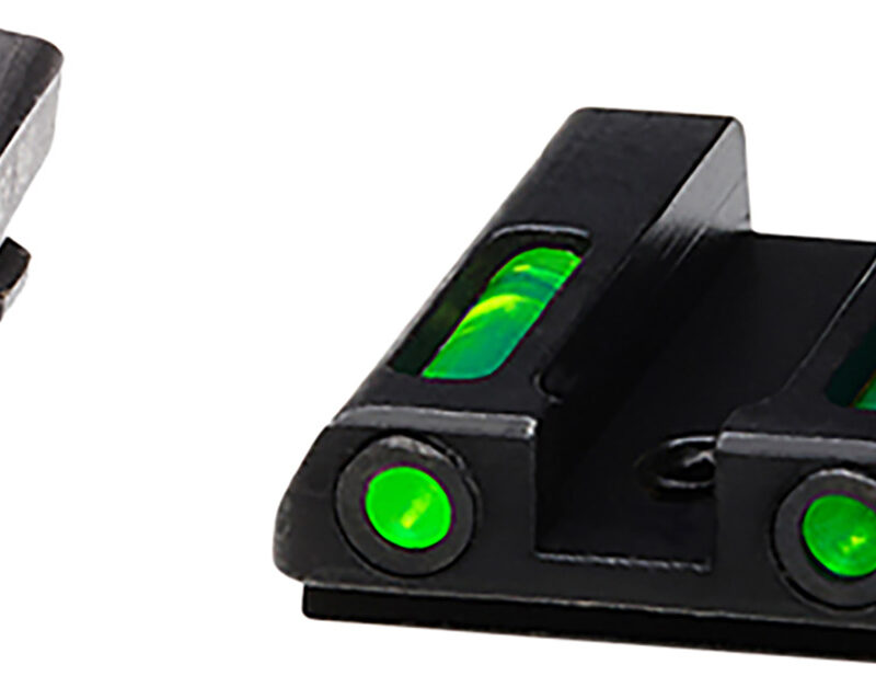 HiViz GLN321 LiteWave H3 Sight Set for Glock Green Tritium White Outline Front Sight-Green Fiber Optic Rear Sight