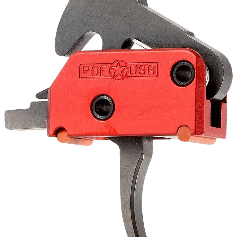 Patriot Ordnance Factory 01509 Drop-In  Two-Stage Curved Trigger with 4.50 lbs Draw Weight & Black/Red Finish for AR-Platform