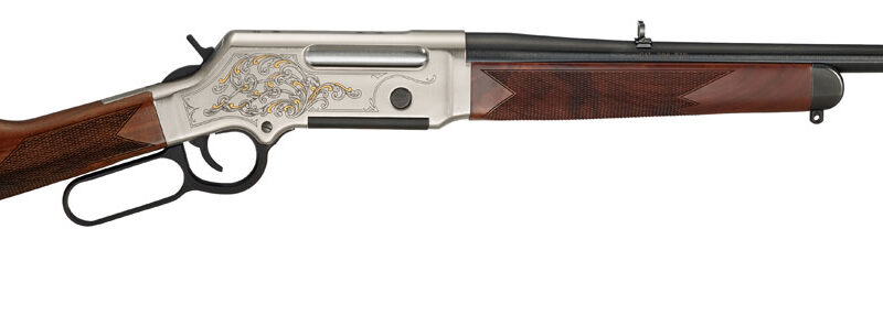Henry H014D243 Long Ranger Deluxe Full Size 243 Win 4+1 20" Blued Steel Barrel, Engraved Nickel-Plated w/24K Gold Inlay Steel Receiver, American Walnut Stock Right Hand
