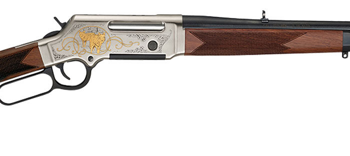 Henry H014WL223 Long Ranger Wildlife Full Size 223 Rem/5.56x45mm NATO 5+1 20" Blued Steel Barrel, Engraved Nickel-Plated w/24K Gold Inlay Steel Receiver, American Walnut Stock Right Hand