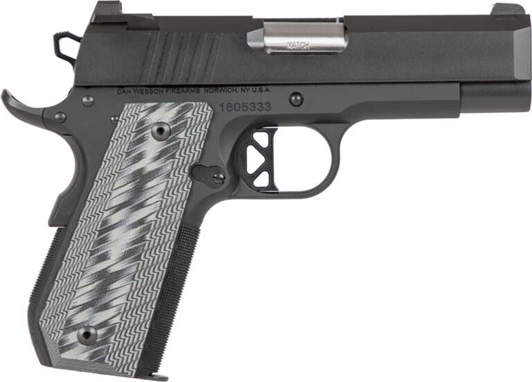 Dan Wesson 01884 EPC  9mm Luger 9+1 4" Stainless Bull Barrel Black Duty Serrated Stainless Steel Slide Black Aluminum Frame wBeavertail Black/Gray G10 Grip
