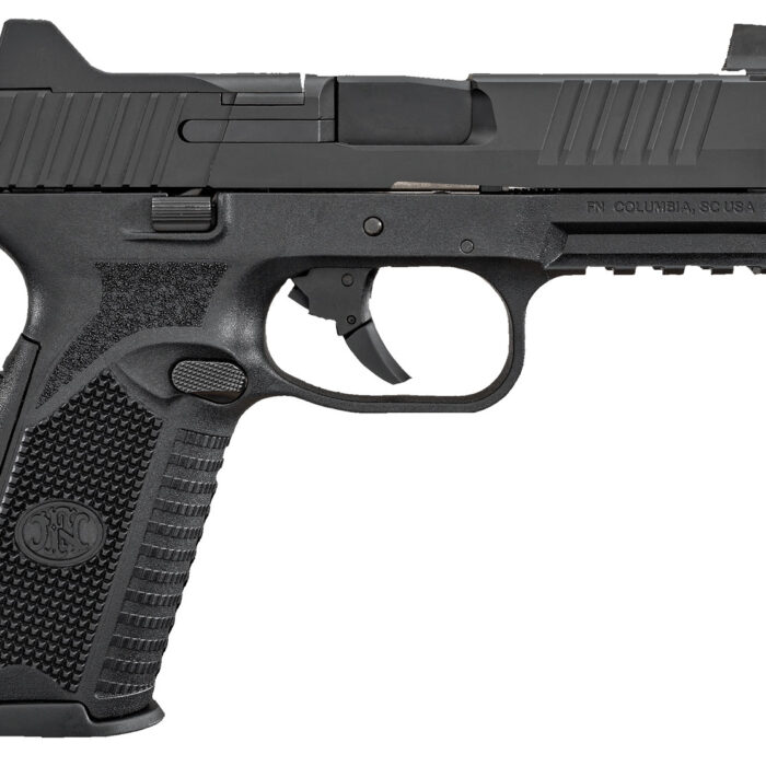 FN 66100375 509T  9mm Luger 17+1/24+1, 4.50" Black Steel Threaded Barrel, Matte Black Optic Ready/Serrated Stainless Steel Slide, Matte Black Polymer Frame w/Picatinny Rail