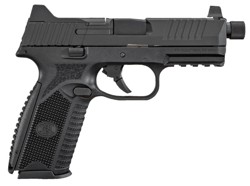 FN 66100375 509T  9mm Luger 17+1/24+1, 4.50" Black Steel Threaded Barrel, Matte Black Optic Ready/Serrated Stainless Steel Slide, Matte Black Polymer Frame w/Picatinny Rail