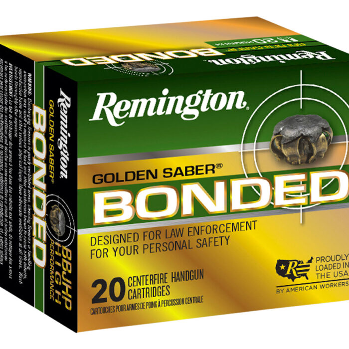 Remington Ammunition 29327 Golden Saber Bonded  45ACP 230gr Bonded Brass Jacketed Hollow Point 20 Per Box/25 Case