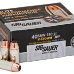 Sig Sauer E40SW250 Elite Performance 40S&W 180gr V-Crown Jacketed Hollow Point 50 Per Box/10 Case 1 108719