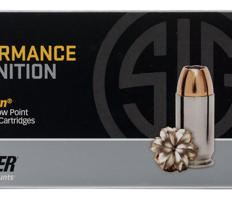 Sig Sauer E45AP250 Elite Performance  45ACP 230gr V-Crown Jacketed Hollow Point 50 Per Box/10 Case