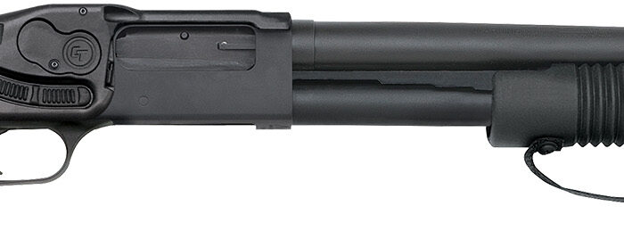 Mossberg 50638 590 Shockwave 12 Gauge Pump 3" 5+1 14.38" Matte Blued Heavy-Walled Barrel, Drilled & Tapped Matte Blued Stainless Steel Receiver, Black Raptor Birdshead Grip, Crimson Trace Lasersaddle