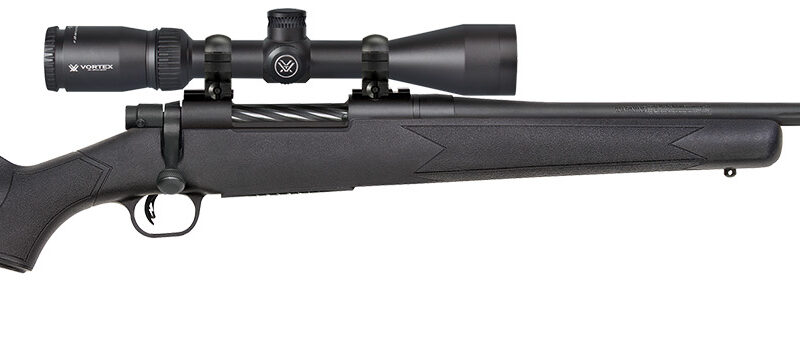 Mossberg 28054 Patriot  25-06 Rem Caliber with 5+1 Capacity, 22" Fluted Barrel, Matte Blued Metal Finish & Black Synthetic Stock Right Hand (Full Size) Includes Vortex Crossfire II 3-9x40mm Scope
