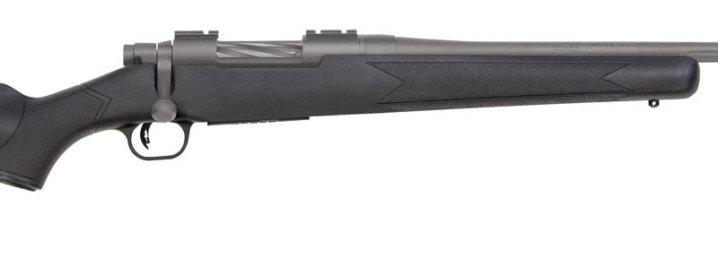 Mossberg 28068 Patriot  Full Size 22-250 Rem 5+1 22" Stainless Cerakote Fluted Barrel, Drilled & Tapped Stainless Cerakote Receiver, Black Fixed Synthetic Stock, Right Hand