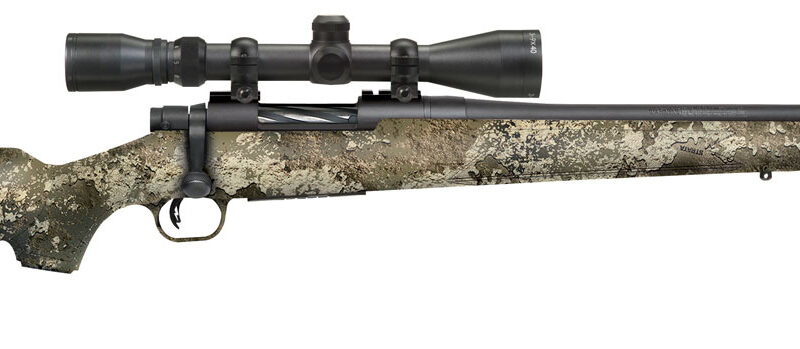 Mossberg 28066 Patriot Super Bantam 7mm-08 Rem Caliber with 5+1 Capacity, 20" Fluted Barrel, Blued Metal Finish & TrueTimber Strata Synthetic Stock Right Hand (Youth) Includes 3-9x40mm Scope