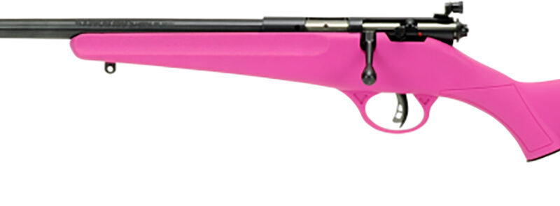 Savage Arms 13844 Rascal  Youth 22 LR 1rd 16.13" Matte Black Sporter Barrel, Matte Black Carbon Steel Receiver, Pink Fixed Synthetic Stock, Left Hand