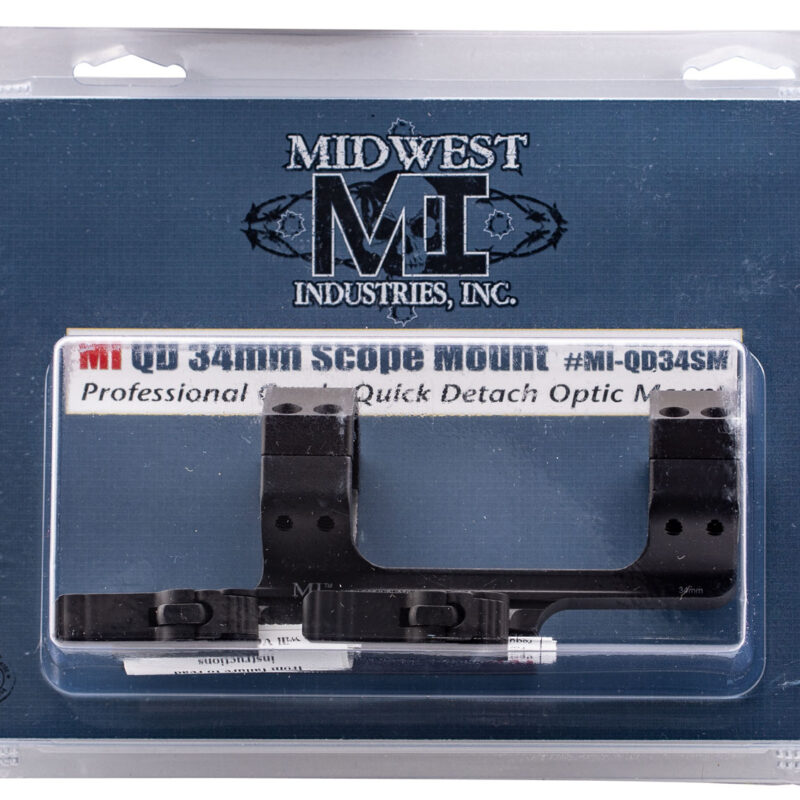 Midwest Industries MIQD34SM 34mm QD Scope Mount/Ring Combo Black Hardcoat Anodized