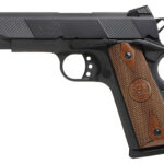 Iver Johnson Arms HAWK Hawk Commander 45 ACP 8+1 4.25" Black Steel Barrel, Matte Black Serrated Steel Slide & Frame w/Beavertail. Checkered Double Diamond Walnut Grip 2 111743