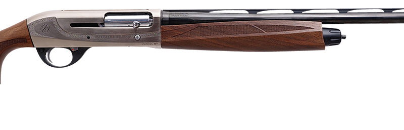 Weatherby ID22028MAG 18i Deluxe Full Size 20 Gauge Semi-Auto 3" 4+1 28" Black Vent Rib Barrel, Engraved Nickel Aluminum Receiver, Fixed Matte Walnut Stock, Right Hand