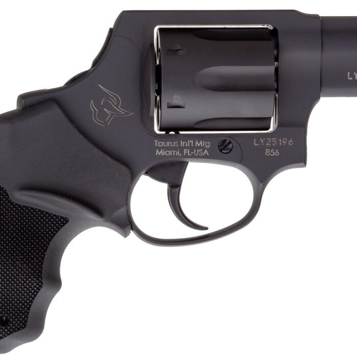 Taurus 2856021CH 856  38 Special +P Caliber with 2" Barrel, 6rd Capacity Cylinder, Overall Matte Black Metal Finish, Concealed Hammer Frame & Finger Grooved Black Rubber Grip