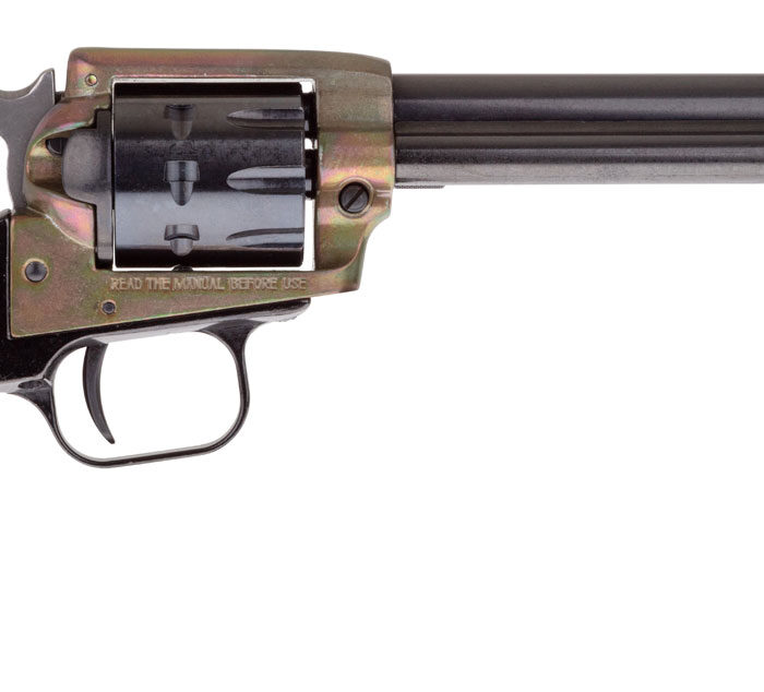 Heritage Mfg RR22999CH6 Rough Rider  22 LR 9 Shot, 6.50" Black Steel Barrel, Simulated Case Hardened Zinc Alloy Frame, Black Cylinder, Cocobolo Grip, Hammer/Thumb Safety, Exposed Hammer